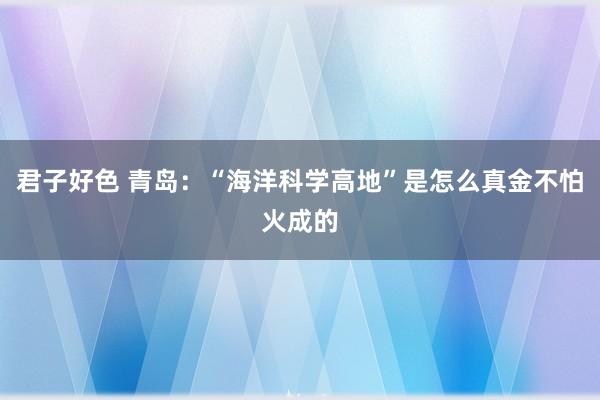 君子好色 青岛：“海洋科学高地”是怎么真金不怕火成的