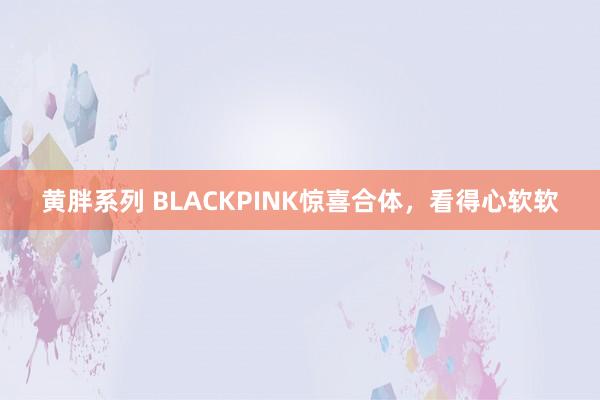 黄胖系列 BLACKPINK惊喜合体，看得心软软