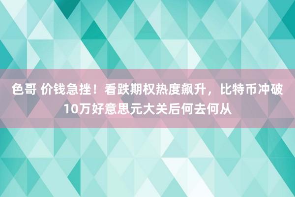 色哥 价钱急挫！看跌期权热度飙升，比特币冲破10万好意思元大关后何去何从